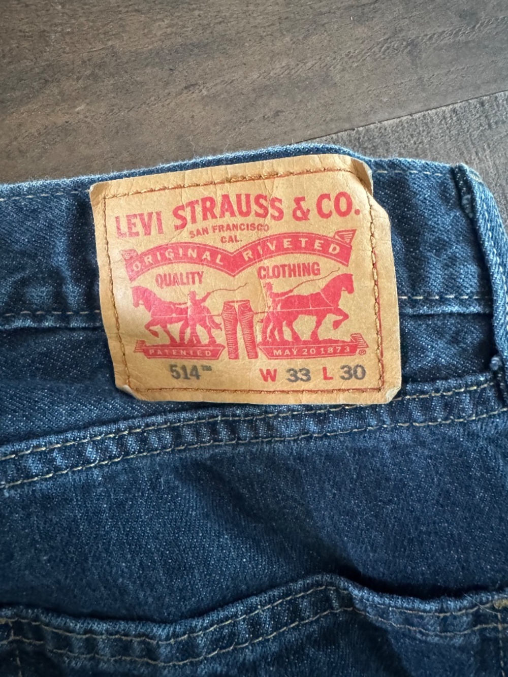 514 Levi's Dark Blue Jeans W33 L30 - Picture 3 of 6